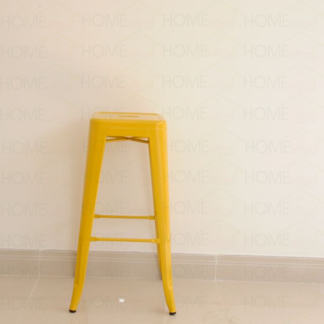 Ghế cafe tolix cao không lưng nhiều màu (màu vàng) (117cmx30cmx30cm)