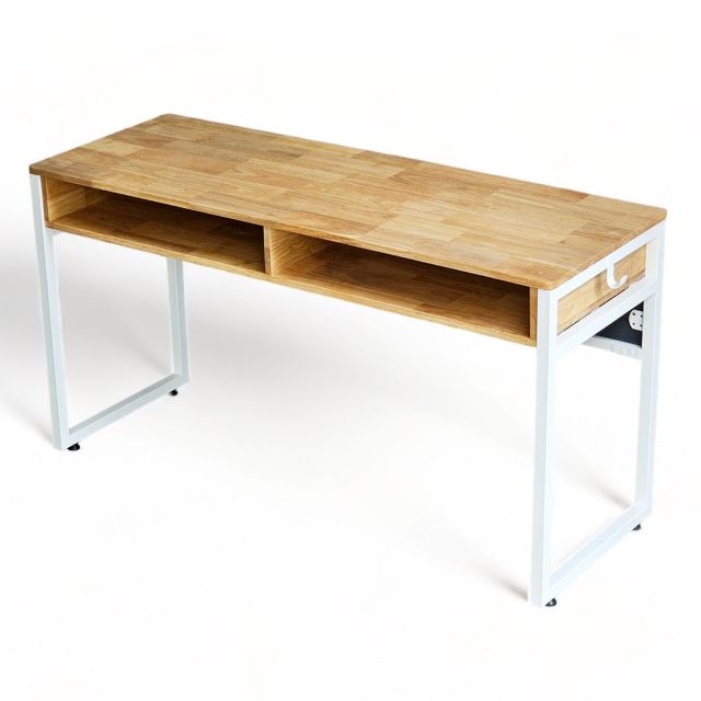 Bàn học đôi có hộc NEMO 04 gỗ cao su chân sắt lắp ráp PSD019 Bàn học đôi có hộc NEMO 04 gỗ cao su chân sắt lắp ráp PSD019