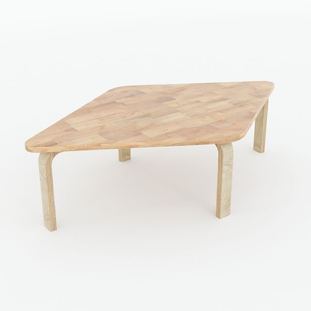 Bàn mầm non ngồi bệt mặt bàn hình thoi 94x57x28cm gỗ cao su nhiều màu KGD019 Bàn mầm non ngồi bệt mặt bàn hình thoi 94x57x28cm gỗ cao su nhiều màu KGD019