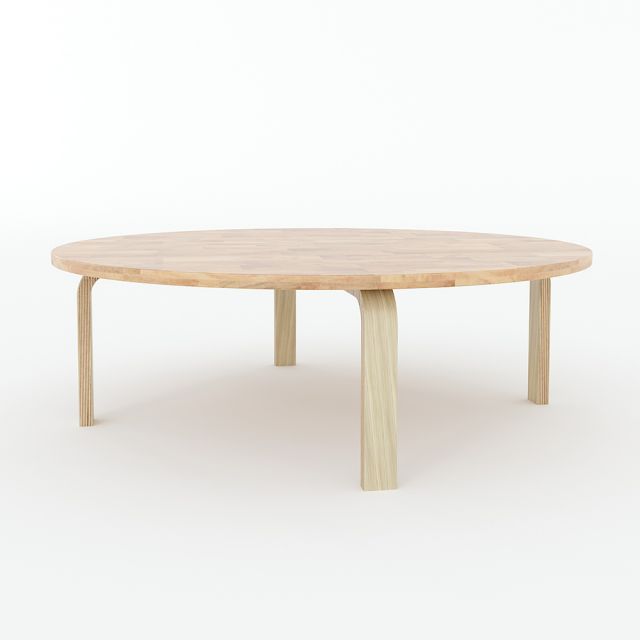 Bàn mầm non ngồi bệt mặt bàn tròn  80x80x28cm gỗ cao su nhiều màu KGD018