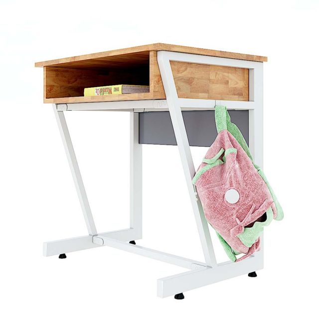 Bàn học đơn có hộc VICTOR 02 gỗ cao su chân sắt lắp ráp PSD009 Bàn học đơn có hộc VICTOR 02 gỗ cao su chân sắt lắp ráp PSD009