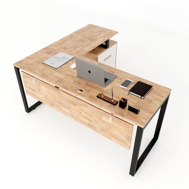 Bàn giám đốc kết hợp chân tủ 2 ngăn kéo hệ Rectang HBRT039 Bàn giám đốc kết hợp chân tủ 2 ngăn kéo hệ Rectang HBRT039