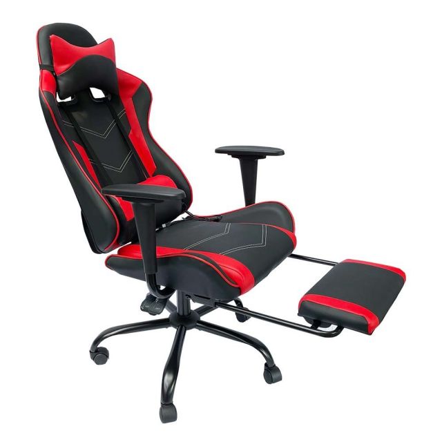 Ghế chơi game 7188 ngả lưng có gác chân đen đỏ GC68018 Ghế chơi game 7188 ngả lưng có gác chân đen đỏ GC68018