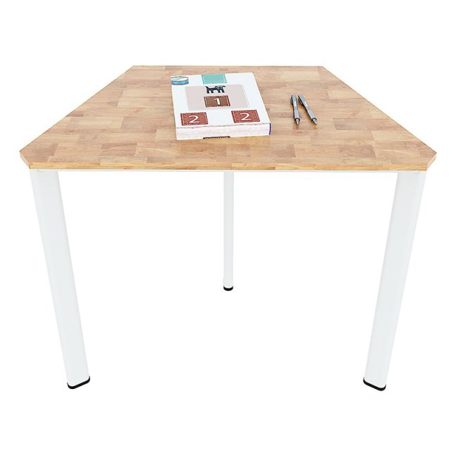 Bàn học hình thang gỗ cao su chân sắt oval PSD027 Bàn học hình thang gỗ cao su chân sắt oval PSD027