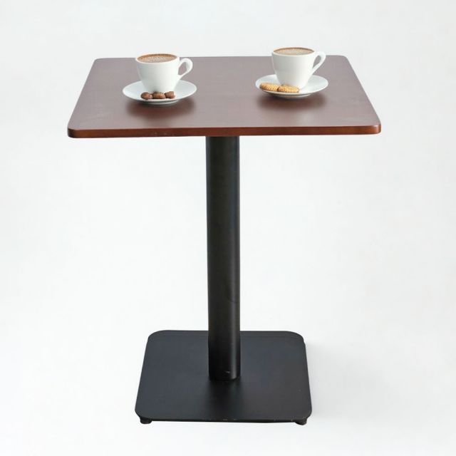 Bàn cafe vuông 60cm gỗ cao su chân sắt đế vuông CFD69079