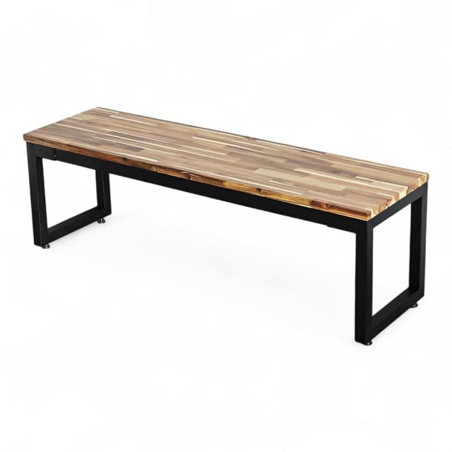 Ghế băng dài gỗ tràm chân sắt sơn tĩnh điện 120x40x45cm GBD007