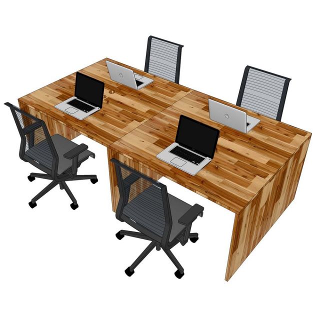 Bàn cụm 4 có tấm chắn 240x120cm gỗ tràm dày 25mm hệ Wooden HBWD033 Bàn cụm 4 có tấm chắn 240x120cm gỗ tràm dày 25mm hệ Wooden HBWD033