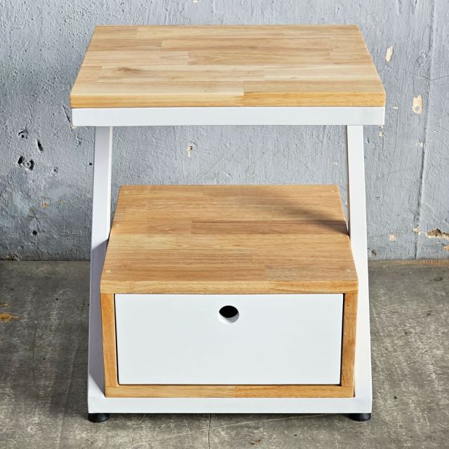 Tủ đầu giường 1 ngăn kéo 40x35x45cmcm gỗ cao su khung sắt TDG68035