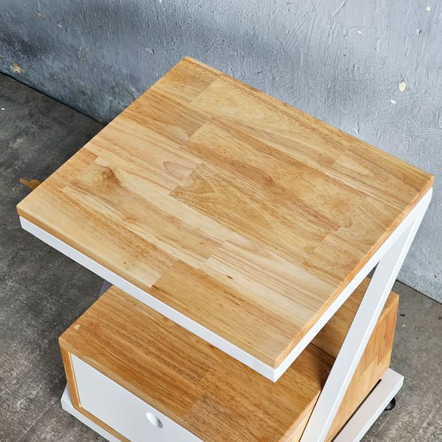 Tủ đầu giường 1 ngăn kéo 40x35x45cmcm gỗ cao su khung sắt TDG68035