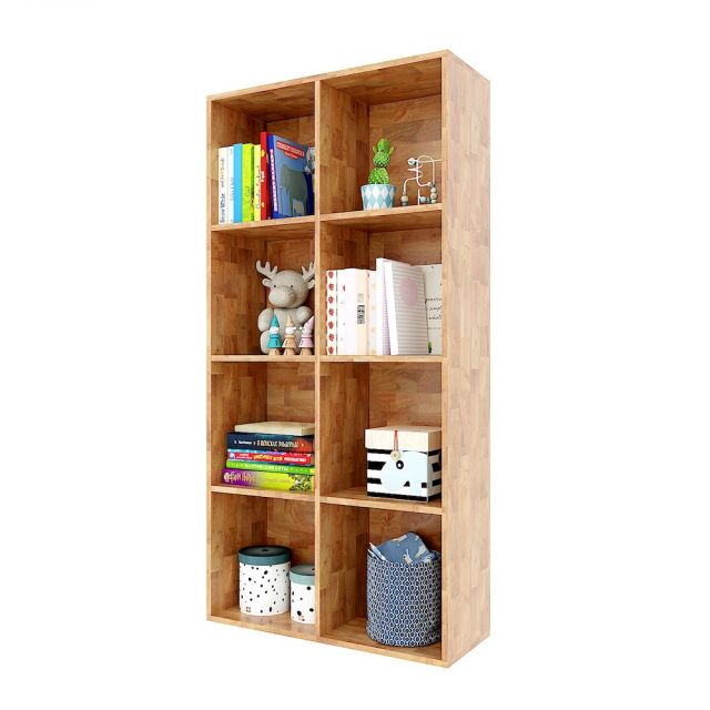 Kệ sách ô vuông 4 tầng 80x30x160cm gỗ cao su KS68106 Kệ sách ô vuông 4 tầng 80x30x160cm gỗ cao su KS68106