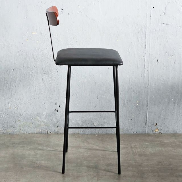 Ghế bar lưng tựa gỗ chân sắt sơn tĩnh điện GBAK008
