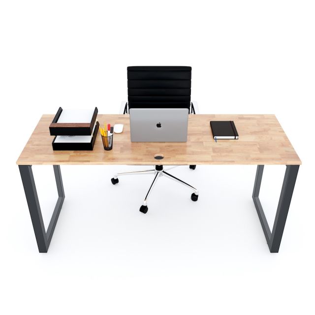 Bàn làm việc 160x60cm gỗ cao su chân sắt tam giác hệ Trian II HBTG004 Bàn làm việc 160x60cm gỗ cao su chân sắt tam giác hệ Trian II HBTG004