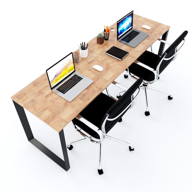 Bàn làm việc 200x60cm gỗ cao su hệ Trian II HBTG005 Bàn làm việc 200x60cm gỗ cao su hệ Trian II HBTG005