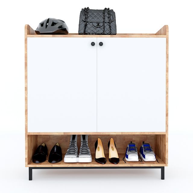 Tủ kệ giày 5 tầng gỗ cao su chân sắt 100x35x110cm KG68030 Tủ kệ giày 5 tầng gỗ cao su chân sắt 100x35x110cm KG68030