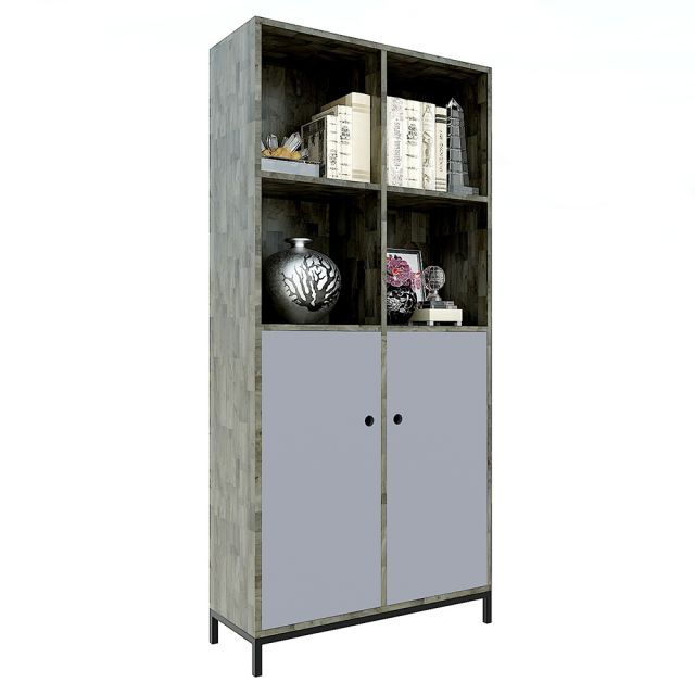 Tủ kệ sách đơn giản gỗ cao su đế chân sắt KS68113 Tủ kệ sách đơn giản gỗ cao su đế chân sắt KS68113