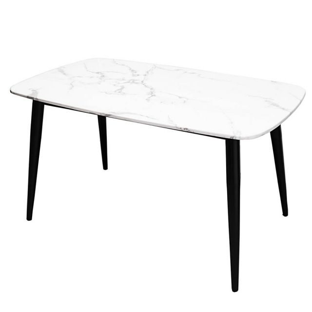 Bàn ăn Aster 140x80cm chân sắt mặt đá cẩm thạch AK218A Bàn ăn Aster 140x80cm chân sắt mặt đá cẩm thạch AK218A