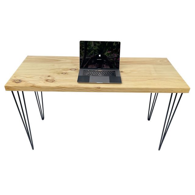 Bàn làm việc 140x60cm gỗ thông dày 4cm chân sắt Hairpin SPD68157 Bàn làm việc 140x60cm gỗ thông dày 4cm chân sắt Hairpin SPD68157
