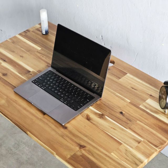 Bàn làm việc 100x60cm gỗ tràm chân sắt Hairpin