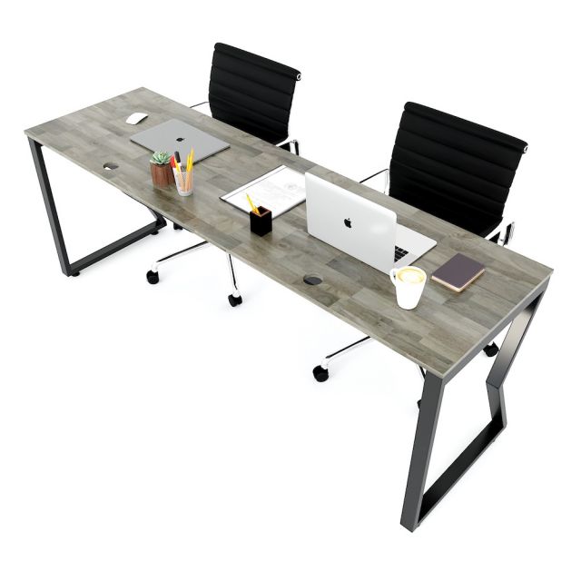Bàn làm việc 200x60cm gỗ cao su chân sắt hệ Mconcept HBMC032 Bàn làm việc 200x60cm gỗ cao su chân sắt hệ Mconcept HBMC032