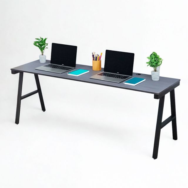 Bàn làm việc 200x60cm gỗ cao su chân sắt hệ Aconcept HBAC027 Bàn làm việc 200x60cm gỗ cao su chân sắt hệ Aconcept HBAC027