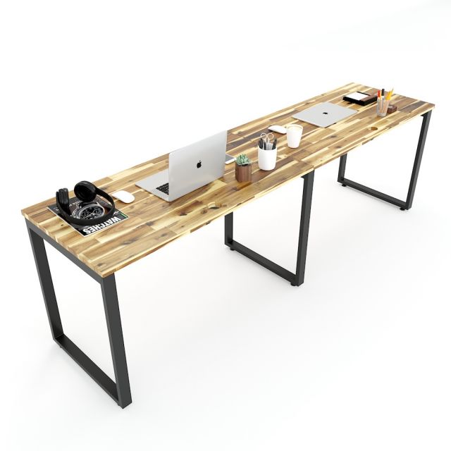 Bàn làm việc cụm 2 240x120cm gỗ tràm hệ Wooden HBWD037 Bàn làm việc cụm 2 240x120cm gỗ tràm hệ Wooden HBWD037