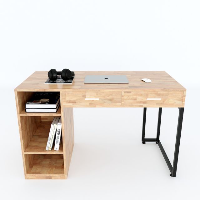 Bàn làm việc 2 ngăn kéo 120x60cm chân kết hợp tủ BD68074 Bàn làm việc 2 ngăn kéo 120x60cm chân kết hợp tủ BD68074