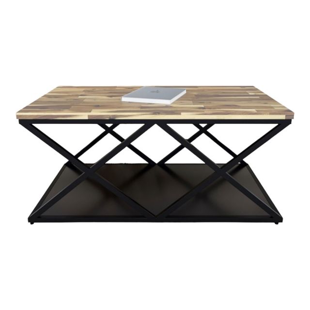 Bàn sofa 2 tầng mặt gỗ tràm khung sắt X TT68150 Bàn sofa 2 tầng mặt gỗ tràm khung sắt X TT68150