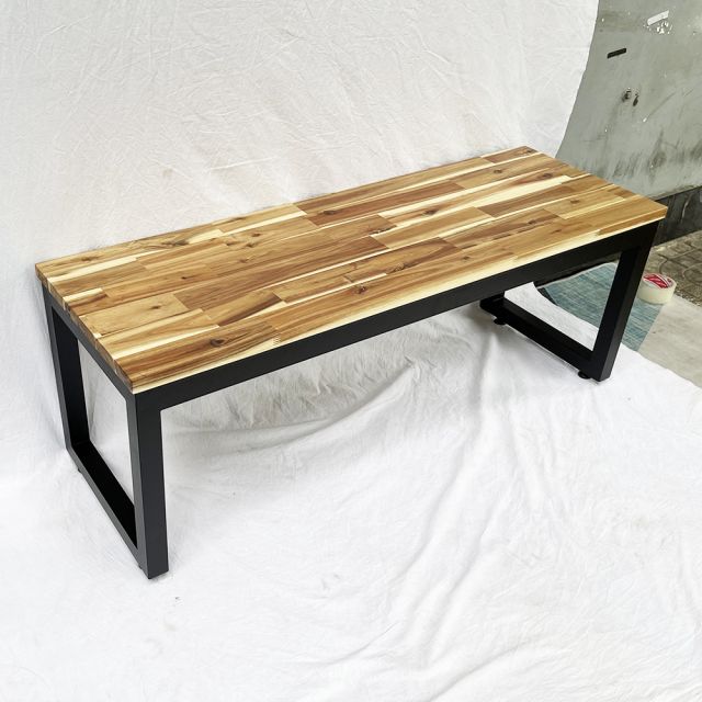 Ghế băng dài 120x40cm gỗ tràm chân sắt GBD011