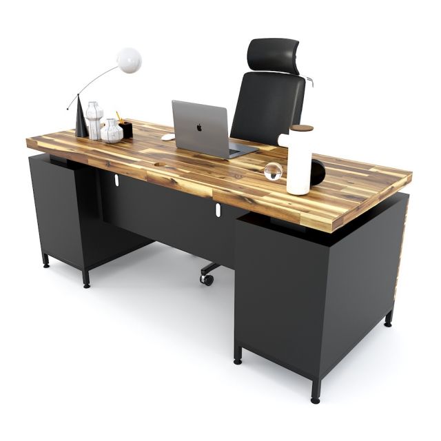 Bàn giám đốc 180x70cm gỗ tràm chân kết hợp tủ BGD68060 Bàn giám đốc 180x70cm gỗ tràm chân kết hợp tủ BGD68060