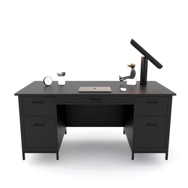 Bàn giám đốc 160x80cm chân bàn kết hợp tủ gỗ cao su BGD68052 Bàn giám đốc 160x80cm chân bàn kết hợp tủ gỗ cao su BGD68052