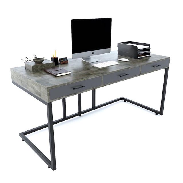 Bàn giám đốc 160x70cm có ngăn kéo gỗ cao su chân sắt BGD68045 Bàn giám đốc 160x70cm có ngăn kéo gỗ cao su chân sắt BGD68045