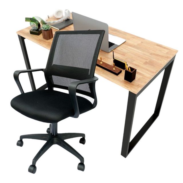 Combo bàn làm việc 120x60cm hệ Rectang và ghế chân xoay lưng lưới CB68140 Combo bàn làm việc 120x60cm hệ Rectang và ghế chân xoay lưng lưới CB68140