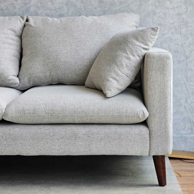 Sofa góc L 220x86cm nệm bọc vải chân gỗ SFL68023