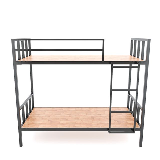 Giường tầng gỗ cao su tự nhiên khung sắt GT005 Giường tầng gỗ cao su tự nhiên khung sắt GT005
