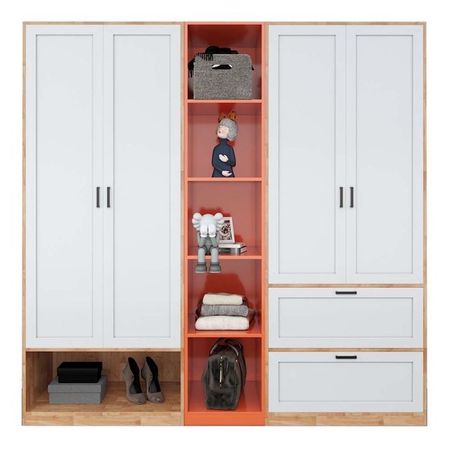 Module tủ quần áo 2m kết hợp kệ trang trí TQA68029 Module tủ quần áo 2m kết hợp kệ trang trí TQA68029