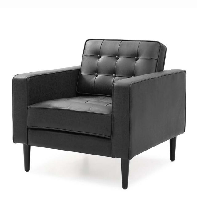 Sofa đơn nệm bọc simili màu đen ArmChair 06 GSD68035 Sofa đơn nệm bọc simili màu đen ArmChair 06 GSD68035