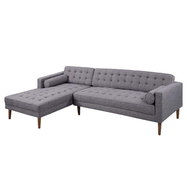 Sofa góc L 260x82cm nệm bọc vải chân gỗ SFL68022