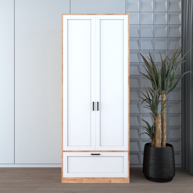 Tủ quần áo hiện đại gỗ cao su TQA68017