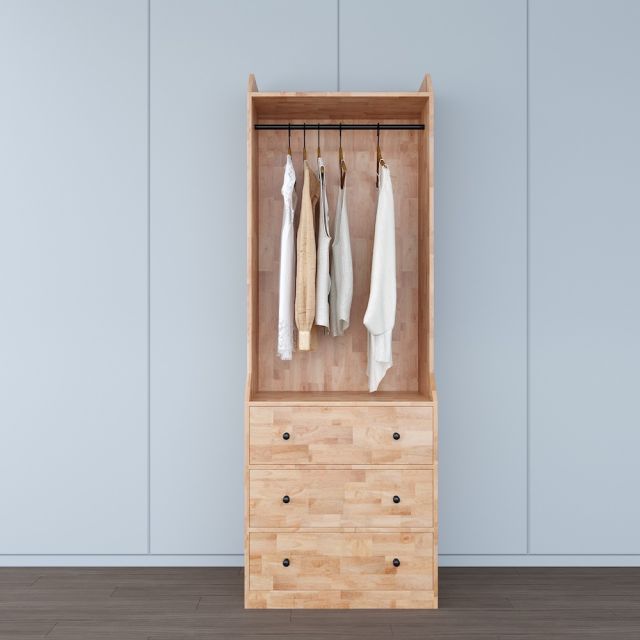 Tủ quần áo hiện đại có ngăn kéo gỗ cao su TQA68030