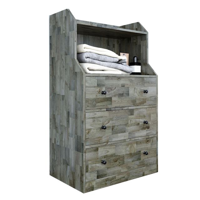 Tủ quần áo 3 ngăn kéo gỗ cao su TQA68032 Tủ quần áo 3 ngăn kéo gỗ cao su TQA68032