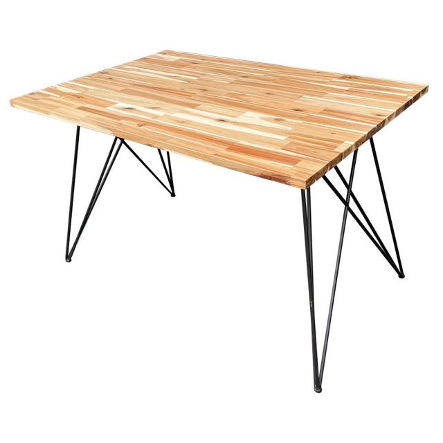 Bàn ăn chữ nhật 140x80cm gỗ tràm chân sắt Hairpin pro BA68077 Bàn ăn chữ nhật 140x80cm gỗ tràm chân sắt Hairpin pro BA68077