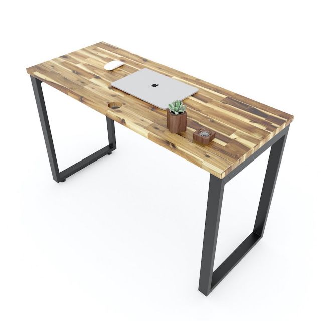 Bàn làm việc 120x50cm gỗ tràm chân sắt hệ Rectang HBWD042 Bàn làm việc 120x50cm gỗ tràm chân sắt hệ Rectang HBWD042