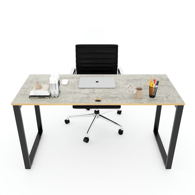 Bàn làm việc 140x60cm gỗ Plywood melamin màu bê tông hệ Rectang HBRT044 Bàn làm việc 140x60cm gỗ Plywood melamin màu bê tông hệ Rectang HBRT044
