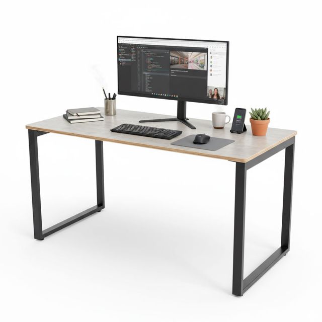 Bàn làm việc 140x70cm gỗ Plywood melamin màu bê tông hệ Rectang HBRT046