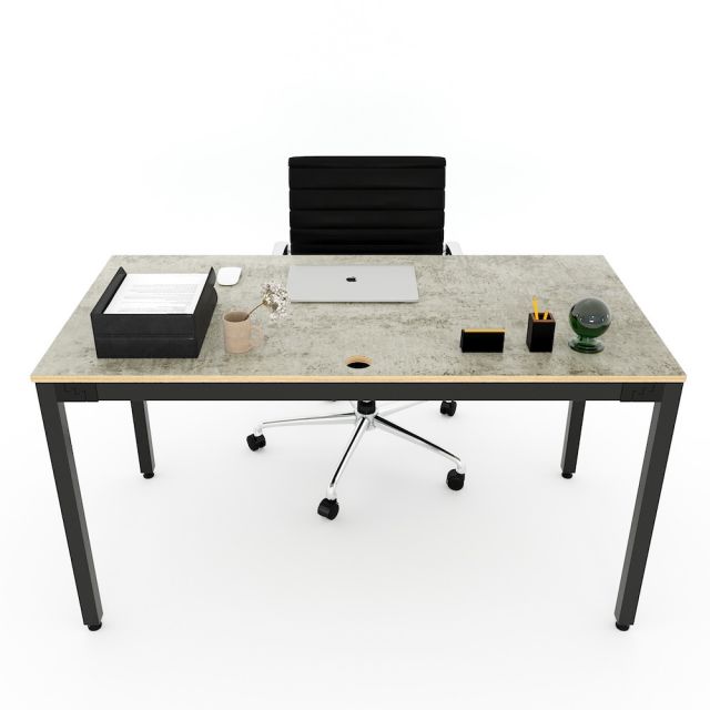 Bàn làm việc 140x70cm gỗ Plywood melamin màu bê tông hệ Uconcept HBUC042 Bàn làm việc 140x70cm gỗ Plywood melamin màu bê tông hệ Uconcept HBUC042