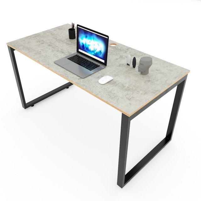 Bàn làm việc 140x70cm gỗ Plywood melamin màu bê tông hệ Rectang HBRT046 Bàn làm việc 140x70cm gỗ Plywood melamin màu bê tông hệ Rectang HBRT046