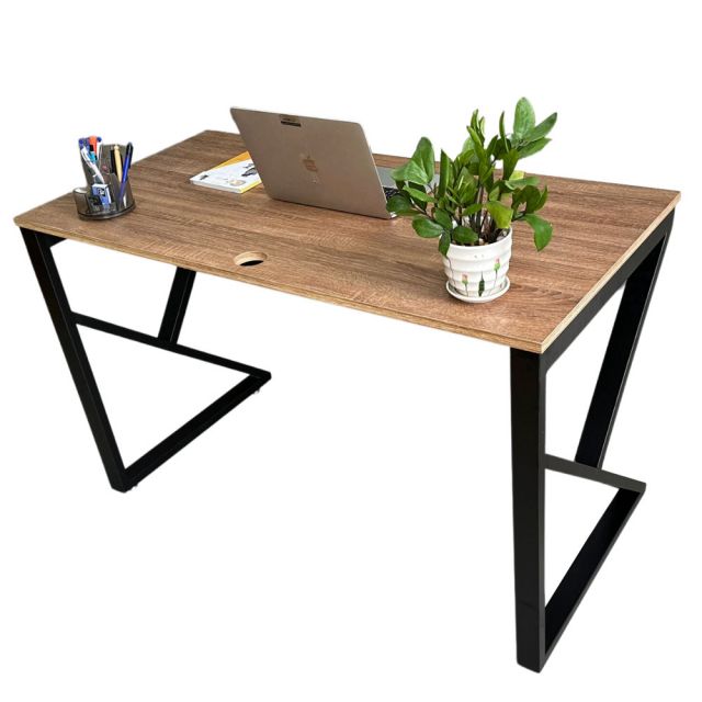 Bàn làm việc 120x60cm gỗ Plywood melamin vân sồi chân sắt hệ Kconcept HBKC028 Bàn làm việc 120x60cm gỗ Plywood melamin vân sồi chân sắt hệ Kconcept HBKC028
