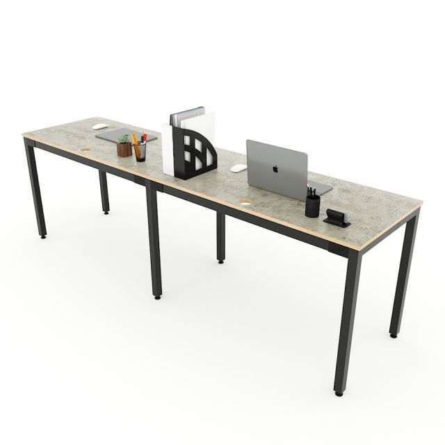 Bàn làm việc 240x60cm gỗ Plywood bê tông chân sắt Uconcept HBUC046 Bàn làm việc 240x60cm gỗ Plywood bê tông chân sắt Uconcept HBUC046