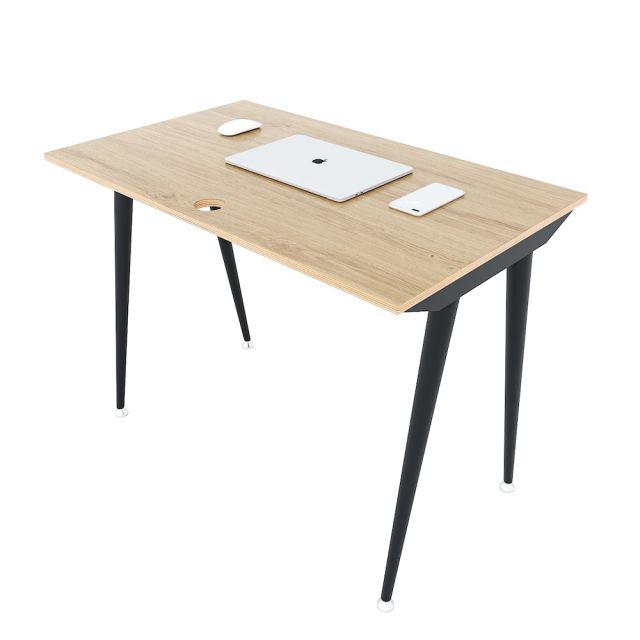 Bàn làm việc 100x60cm gỗ Plywood vân sồi chân sắt CONE HBCO031 Bàn làm việc 100x60cm gỗ Plywood vân sồi chân sắt CONE HBCO031