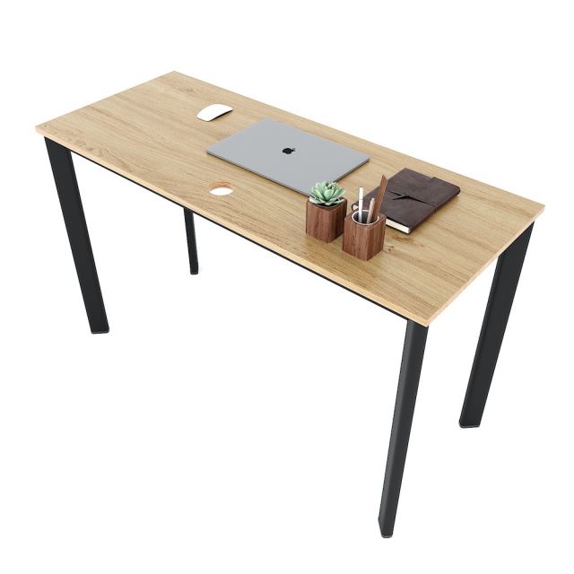Bàn làm việc 120x50cm gỗ Plywood phủ melamin chân sắt Oval HBOV030 Bàn làm việc 120x50cm gỗ Plywood phủ melamin chân sắt Oval HBOV030